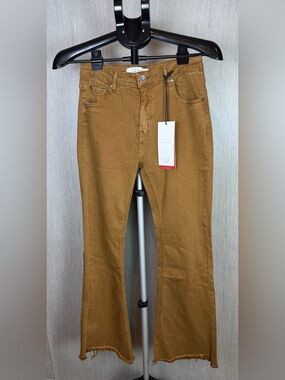 Q2 Camel Wide-Leg Jeans Size Large